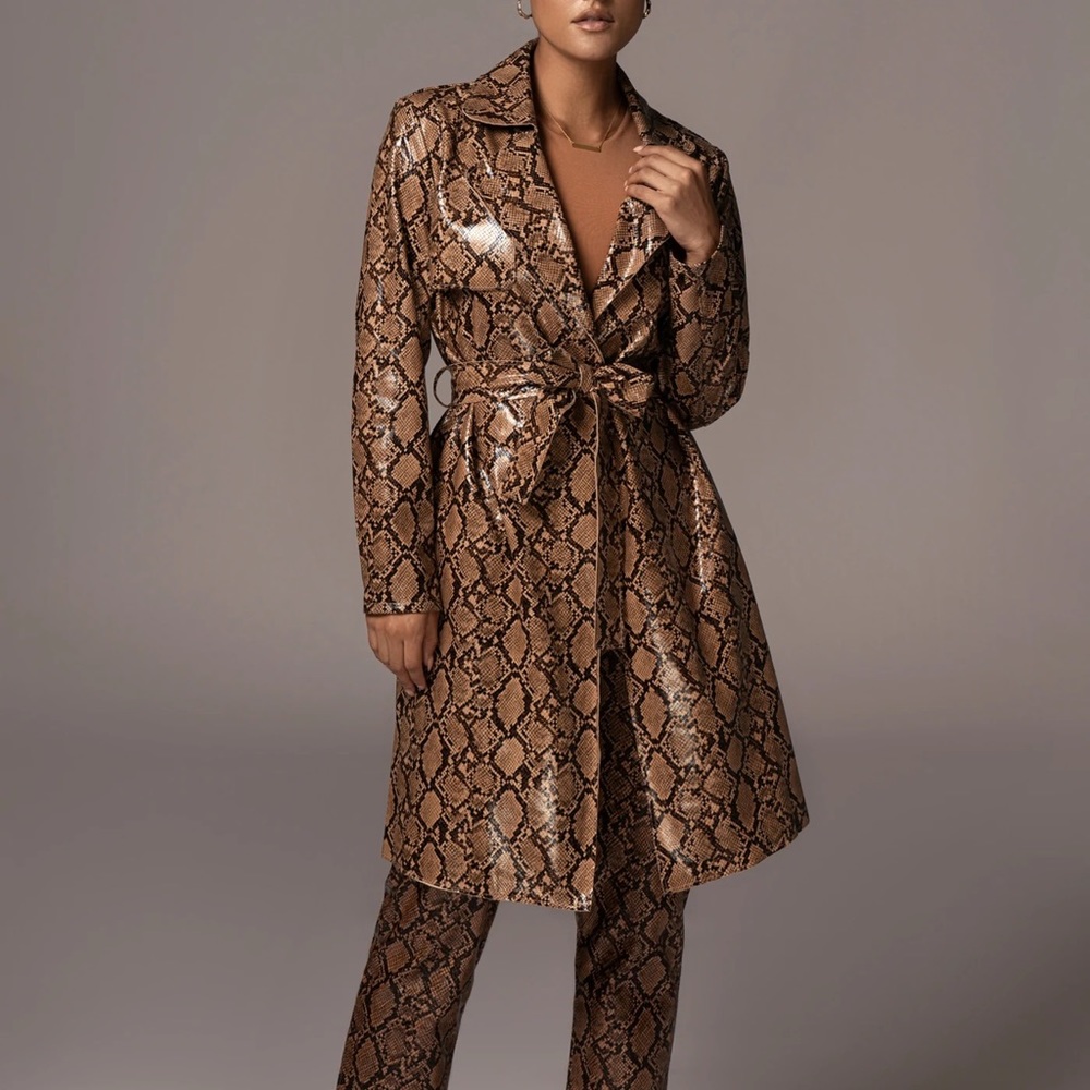 Brown Snake print Coat